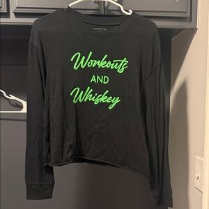 Black Long Sleeve Shirt with Neon Green Text